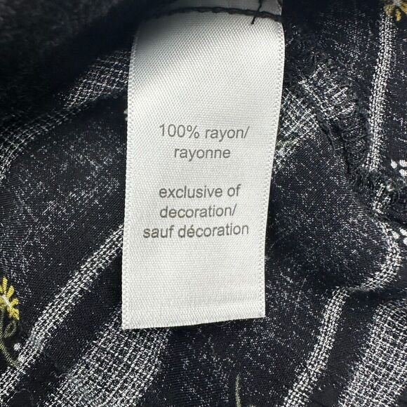 Maurices Women’s‎ Black & Yellow Floral Print Button Front Top Sz XXL linen-feel - Picture 11 of 16